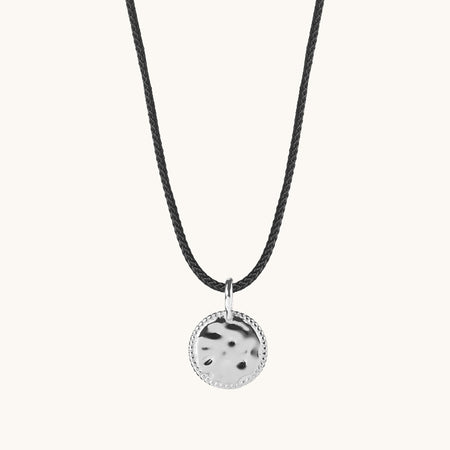 Mini Sun Cord Necklace Silver